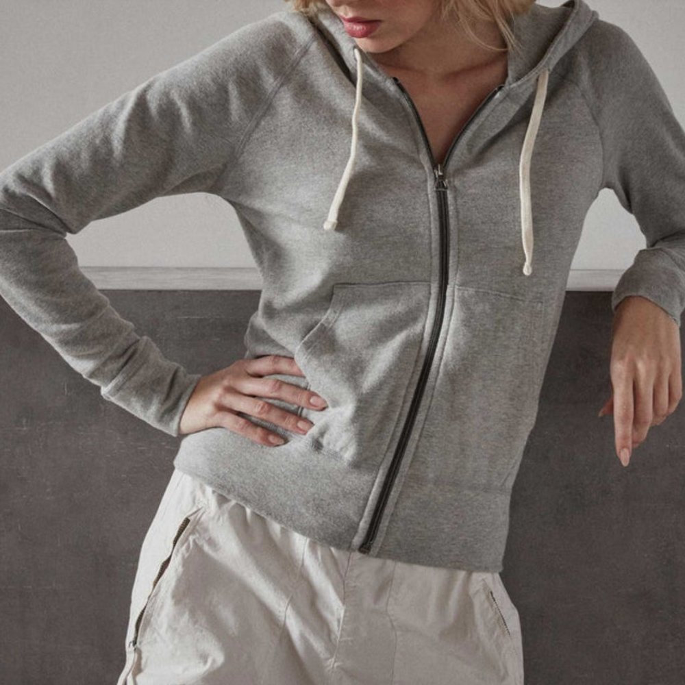 James Perse French Terry Zip Up Hoodie